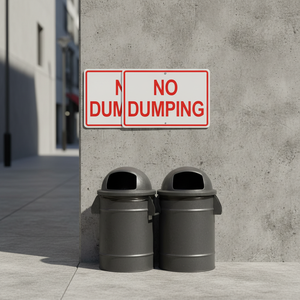 Panneau de signalisation flexible en aluminium Securun - Interdiction de déversement - Avertissement pour usage intérieur/extérieur - Durable et antirouille - Product Image 5