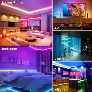 5050 RGB 5v led şerit usb 10m 5m 3m 2m uzaktan kumanda ile TV arkaplan ışığı ev odası dekor led ışıkları akıllı led şerit işık