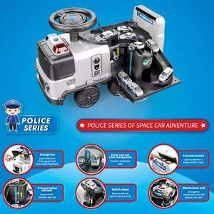 2歳の車のおもちゃのスライディングライドキッズポリススライディングカー2in1車のライドライトと音楽のあるレーストラック - Product Image 3