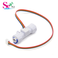 SEA DIJIANG ZJTM-04B POM Sensor Aliran Efek Hall Turbin Air Cair 3.5-24V 1/4 NPN Output Pulsa 0.3-4L/mnt Pengukur Aliran Air