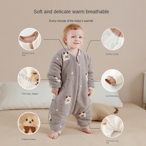 Gigoteuse pour bébé nouveau-né à manches longues d'hiver, en bambou biologique, écologique, 200TC, couverture portable avec pieds, 2,5 <span class=keywords><strong>Tog</strong></span> - Product Image 4