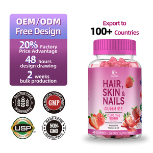 OEM/ODM piel radiante y pelo hermoso uñas fuerza gomitas 2500mcg dosificación suplemento de colágeno en forma de caramelo de goma - Product Image 2