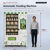 Distributeur automatique de salades Yunyin avec refroidissement par compresseur, Wi-Fi/Pochette électronique, libre-service sans personnel pour salle de sport, bureau, supermarché, commerce de détail