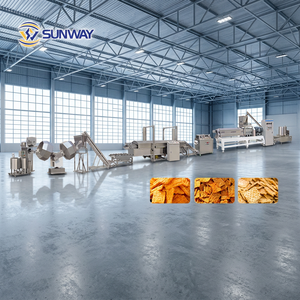 Chaîne <span class=keywords><strong>de</strong></span> production <span class=keywords><strong>de</strong></span> snacks frits frais entièrement automatique Sunway : Machine à friture continue pour frites et snacks - Product Image 2