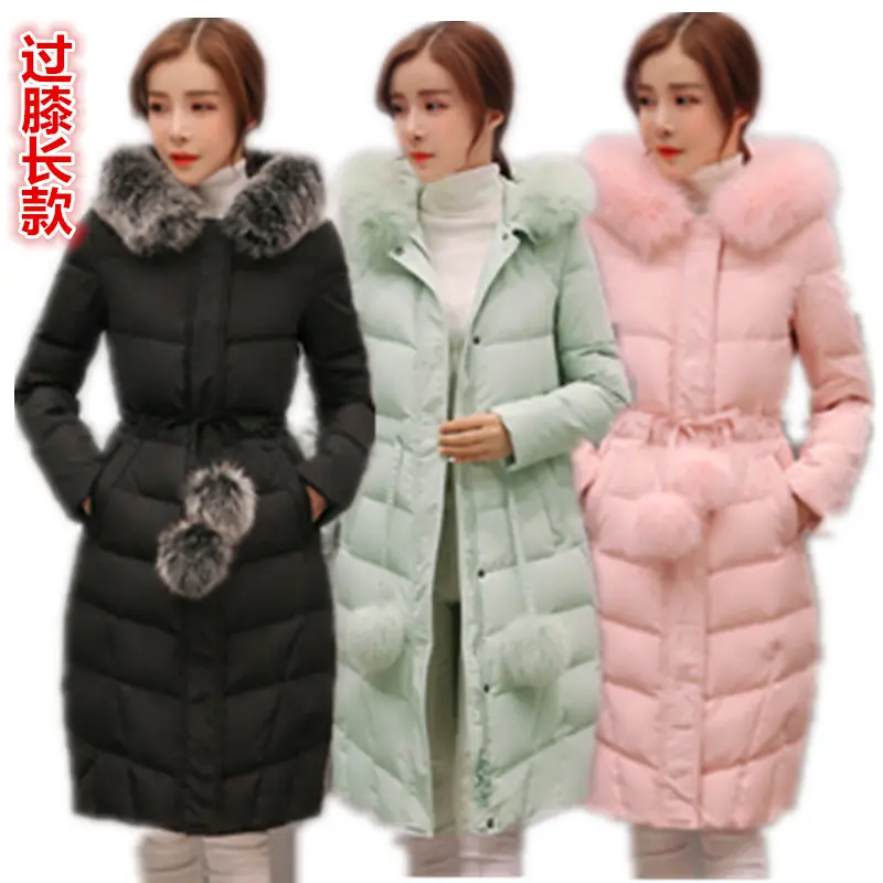 2022 Women Autumn Winter Fashion Brown Black Warm Thick Down Coat Jacket 2021 Oversize Vintage Luxury Hooded Long Coats Parka