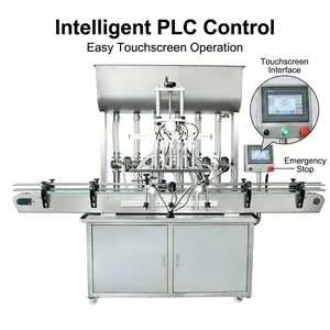 Máquina Llenadora de Líquidos Automática de Alta Velocidad Brenu de Cuatro Cabezales para Yogurt, Mermelada, Jugo, Loción Espesa, Alta Precisión 1%, Plástico - Product Image 2