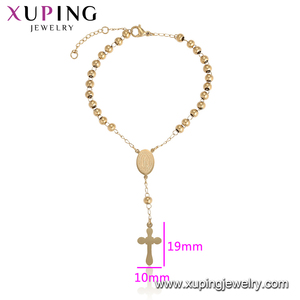 76531 Xuping เครื่องประดับแฟชั่นสแตนเลสอิตาลีสไตล์ลูกประคำข้ามจี้สร้อยข้อมือมือ - Product Image 3