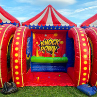 Terrain de jeu gonflable en PVC 4-en-1 Jeux interactifs populaires Location amusante avec souffleur pour carnavals Château gonflable