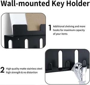 2023 Family Door Entryway <strong>Key</strong> <strong>Hooks</strong> <strong>Hanging</strong> <strong>Mail</strong> <strong>Organizer</strong> Metal Floating <strong>Key</strong> Holder for Wall