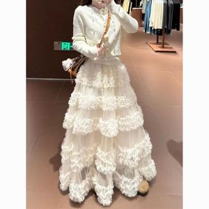 Women Elegant White Mesh Tiered Ruffle <strong>Maxi</strong> <strong>Skirt</strong> High Waist Flowy Layered <strong>Tulle</strong> Long <strong>Skirt</strong> Casual Party Vacation <strong>Skirt</strong> - Product Image 5
