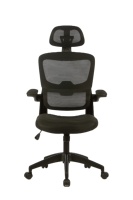 Chaise de bureau ergonomique en maille bon marché avec accoudoir rabattable réglable Chaise d'ordinateur à soutien lombaire au design moderne pour bureau