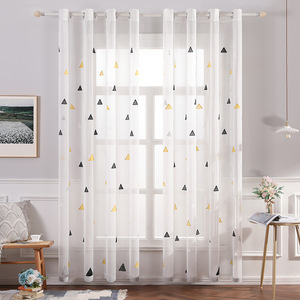 Nuovo prodotto di fantasia 2020 bianco nero grigio triangolo finestra <span class=keywords><strong>tende</strong></span> trasparenti, vendita calda a buon mercato soggiorno tenda trasparente/ - Product Image 3