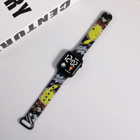 Montre numérique LED électronique pour enfants tendance 2025 avec logo personnalisable, luxe, sport, carrée, bracelet imprimé dessin animé, matière plastique