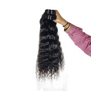 Venta al por mayor de alta calidad 100% natural virgen indio extensiones de cabello humano ondulado cutícula alineada máquina trama paquetes baratos - Product Image 1