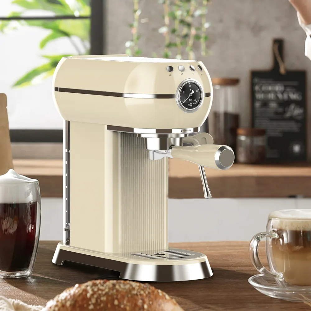Nouvelles machines à café en acier inoxydable de style rétro cafetière automatique Machine à expresso portable électrique italienne