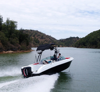 Yacht de luxe de 6,2 m (21 pieds) avec moteur hors-bord 4 temps, bateau de pêche rapide pour sports nautiques, 7 passagers, certificat CE, personnalisation des couleurs
