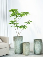 Pot de fleurs en ciment rétro style ferme avec design créatif de grand diamètre pour salon et balcon intérieurs