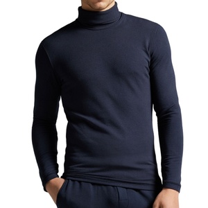 T-shirts pour hommes de luxe, coupe ajustée décontractée, en gros, vierges, respirants, tricotés, 180 grammes, manches longues, motif uni, anti-froissement, séchage rapide - Product Image 3