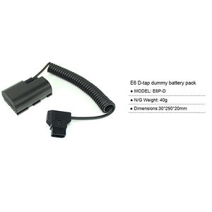 Batterie factice rechargeable LP-E6 avec câble enroulé et connecteur D-Tap pour appareils photo <span class=keywords><strong>Canon</strong></span> R5, <span class=keywords><strong>R5C</strong></span>, R6, 5D Mark II, III, 5D Mark IV, 5D4, 6D, 6D Mark II, 60D, 70D, 80D. - Product Image 2