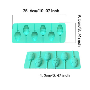 Easter <b>Egg</b> Bunny Silicone Lollipop Mold Non-Stick Reusable Baking Tray for Chocolate Candy Fondant <b>Decoration</b> - Product Image 3