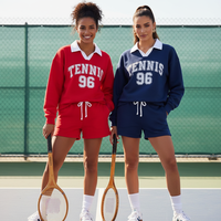 Ensemble Athleisure Tennis Personnalisé Femme : Pull et Short à Cordon de Serrage Effet Dauphin Assorti – Fabrication OEM