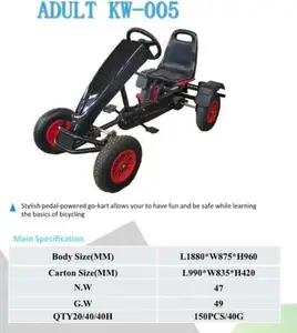 Pedal Go kart  off Road yarış Go Kart 4 tekerlekler ayarlanabilir uzunluk