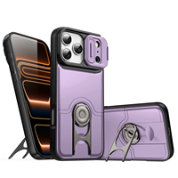 Coque de téléphone à fenêtre coulissante pour iPhone 18 17 16 15 14 13 12 11 Pro Max Plus, antichoc, testée contre les chutes, avec support réglable, protection pour téléphone