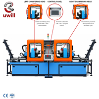 Machine automatique de chanfreinage double extrémité avec chargement/déchargement automatique des engrenages, économe en énergie, 380V/220V, pour tubes et barres métalliques