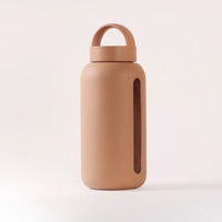Bouteille d'eau en verre borosilicate à large ouverture avec logo personnalisé, avec manchon en silicone, gobelet de sport portable et motivant avec paille, 800 ml