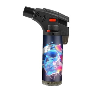 Novedad de 2022, venta al por mayor, logotipos geniales, recarga a prueba de viento, barbacoa, antorcha de chorro, encendedores inclinados personalizados para cigarrillos - Product Image 2