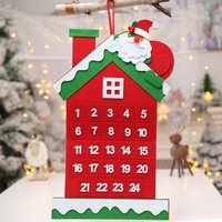 Calendrier de l'Avent de Noël avec 24 poches en feutre peluche, décoration de porte en tissu non tissé, provenant de Chine, pour cadeaux de Noël