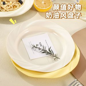 Oval Plastic Plate Solid Color For Western Food Pasta Dessert Salad Party Use - Product Image 3