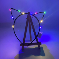LED telinga kucing berbentuk hiasan kepala pesta Halloween lampu berkedip telinga berkedip pita rambut perlengkapan pesta Natal cahaya