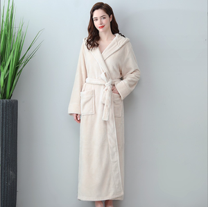 Autunno e inverno addensato <span class=keywords><strong>accappatoio</strong></span> esteso <span class=keywords><strong>donna</strong></span> inverno Coral Fleece pigiama <span class=keywords><strong>con</strong></span> <span class=keywords><strong>cappuccio</strong></span> da uomo coppia pigiama di flanella <span class=keywords><strong>con</strong></span> <span class=keywords><strong>cappuccio</strong></span> - Product Image 4
