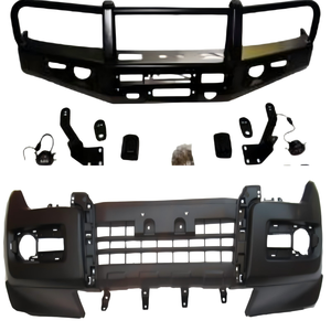 กันชนหน้าแบบ Bull Bar พร้อมแผ่นติดตั้ง winch และไฟตัดหมอก สำหรับ <span class=keywords><strong>Pajero</strong></span> V73 V77 ออฟโรด 4x4 - Product Image 1