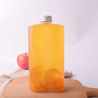 Botol Minuman Kreatif Botol Pipih Plastik PET Enzim Susu Teh Jus Bawa Pulang Stoples Tertutup Rapat Wadah Anggur Kecil Tebal