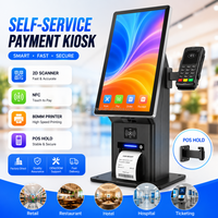 WUXIN - Quiosco de Autoservicio con Pantalla Táctil de 21.5 y 27 Pulgadas, Impresora de Tickets de Pago, Máquina de Pedidos para Restaurantes