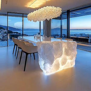 Mostrador de recepción de cristal transparente de lujo moderno R070, mesa de cristal a medida para vestíbulo de hotel, club, villa, diseño personalizado - Product Image 2