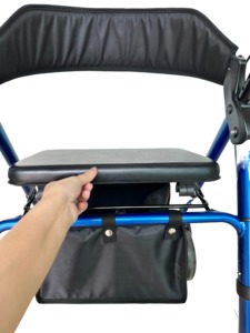 Déambulateur pliable et réglable en aluminium léger avec siège réglable en hauteur pour adultes, personnes âgées et handicapées TRA41 - Product Image 6