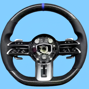 Para <span class=keywords><strong>Mercedes</strong></span> Benz W205 volante de cuero de fibra de carbono Compatible con modelos W212 W463 W222 C180 C200 C250 C300 C43 C63 AMG - Product Image 3