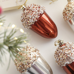 Plastic Glitter Christmas Tree <b>Star</b> Ornaments <b>Hanging</b> Christmas Pinecone Ornaments for Christmas Tree - Product Image 2