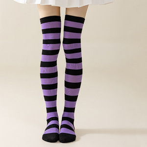 Anime Cosplay <span class=keywords><strong>Chaussettes</strong></span> <span class=keywords><strong>hautes</strong></span> rayées pour femmes-Bas genoux personnalisables pour costume <span class=keywords><strong>Chaussettes</strong></span> <span class=keywords><strong>hautes</strong></span> tricotées - Product Image 2