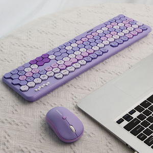 MOFii <span class=keywords><strong>pas</strong></span> <span class=keywords><strong>cher</strong></span> pleine taille machine à écrire hexagone Keycap coloré claviers ordinateur portable bureau <span class=keywords><strong>sans</strong></span> <span class=keywords><strong>fil</strong></span> <span class=keywords><strong>clavier</strong></span> <span class=keywords><strong>et</strong></span> <span class=keywords><strong>souris</strong></span> - Product Image 2