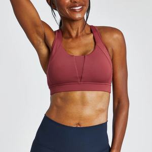 Ensemble de sport brassière à compression avec fermeture éclair frontale, soutien-gorge de sport taille moyenne, short de natation dos nu et legging court - Product Image 3