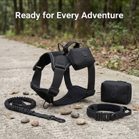 Harnais pour chien, sac à dos tactique pour chien, sac à dos de randonnée pour animaux de compagnie, gilet de camping, laisse, collier, ensemble complet