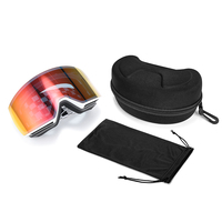 HUBO 47 Lunettes de ski et de snowboard cylindriques à la mode, durables, en mousse multicouche, anti-buée, sans monture, sangle réglable pour l'hiver