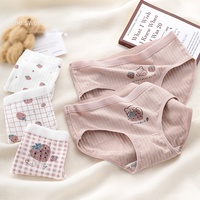 도매 곰 딸기 면 속옷 여자의 중층 대형 일본 귀여운 만화 항균 Boyshort 소녀