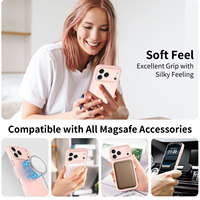 Casing Ponsel Wanita Mewah Matte Pink Lucu dengan Magnet, Lembut Seperti Kulit, Funda iPhone 18 17 16 15 14 13 Pro Max Anti Benturan, Cover Kustom