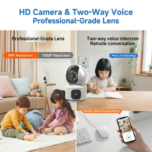 Caméra réseau PTZ sans fil intérieure/extérieure 3MP Ultra HD CMOS avec micro intégré, carte SD, vision nocturne Starlight, résistance à l'eau IP54 - Product Image 4
