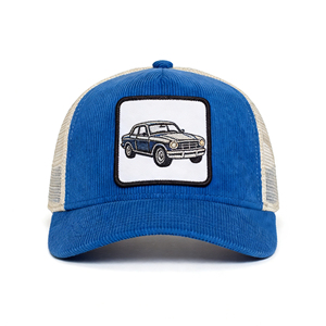 Gorra de Béisbol de 5 Paneles Estilo Deportivo Vintage con Parche de Logotipo, Gorras de Pana con Hebilla Metálica Ajustable, Unisex, para Todas las Temporadas - Product Image 1